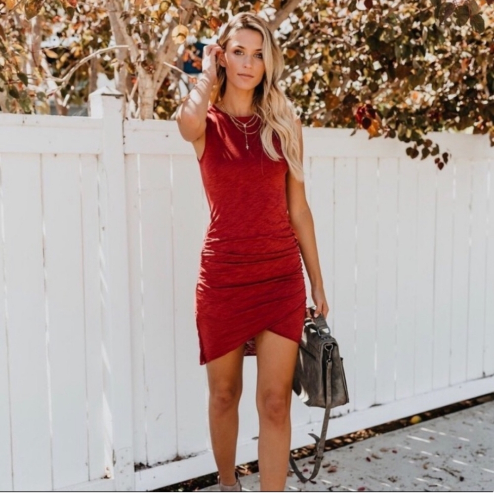 Vici T-shirt mini dress burnt orange